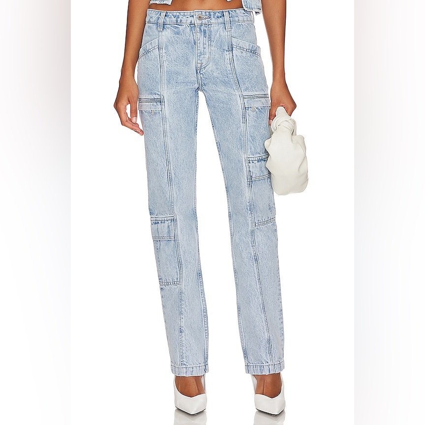 Grlfrnd Naomi Cargo Pants Light Denim Size 27